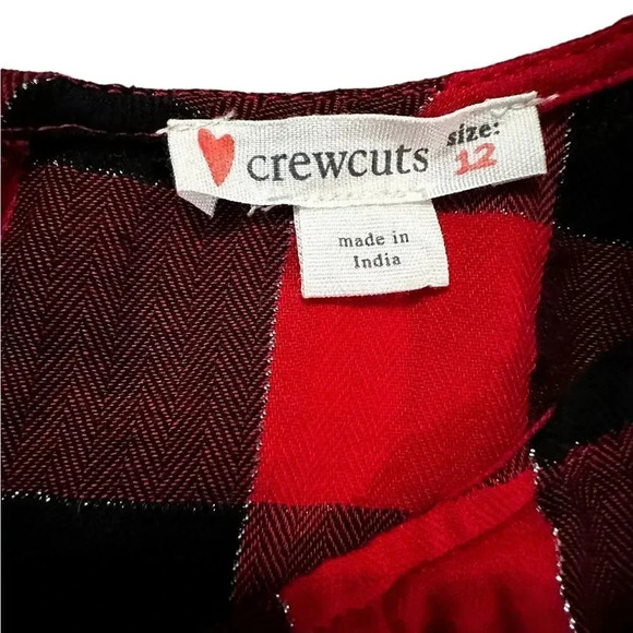 Crewcuts | Ruffle-Trim Buffalo Plaid Flannel Dress (12) ❤️🖤 - Picture 6 of 7